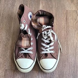 Brown double tongue Converse